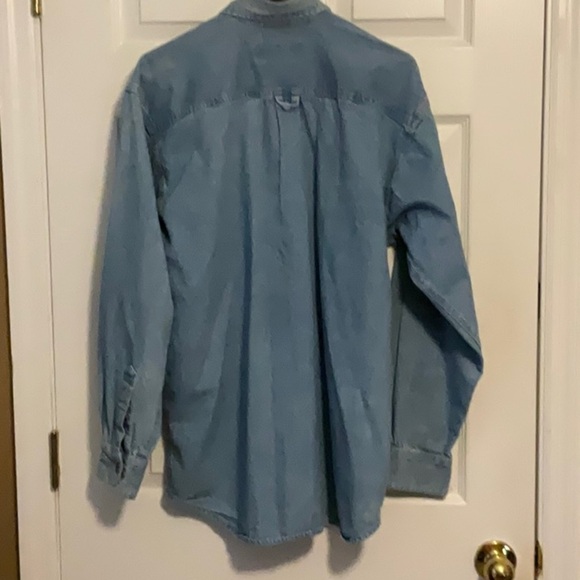 Flyshacker Clothing Co Men’s Medium Wash Denim Long Sleeves Shirt Size Medium - Picture 2 of 13